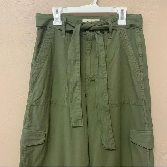Madewell Griff Superwide-Leg Cargo Pants in Garment Dye Green Size 26 NWT New - Picture 3 of 14